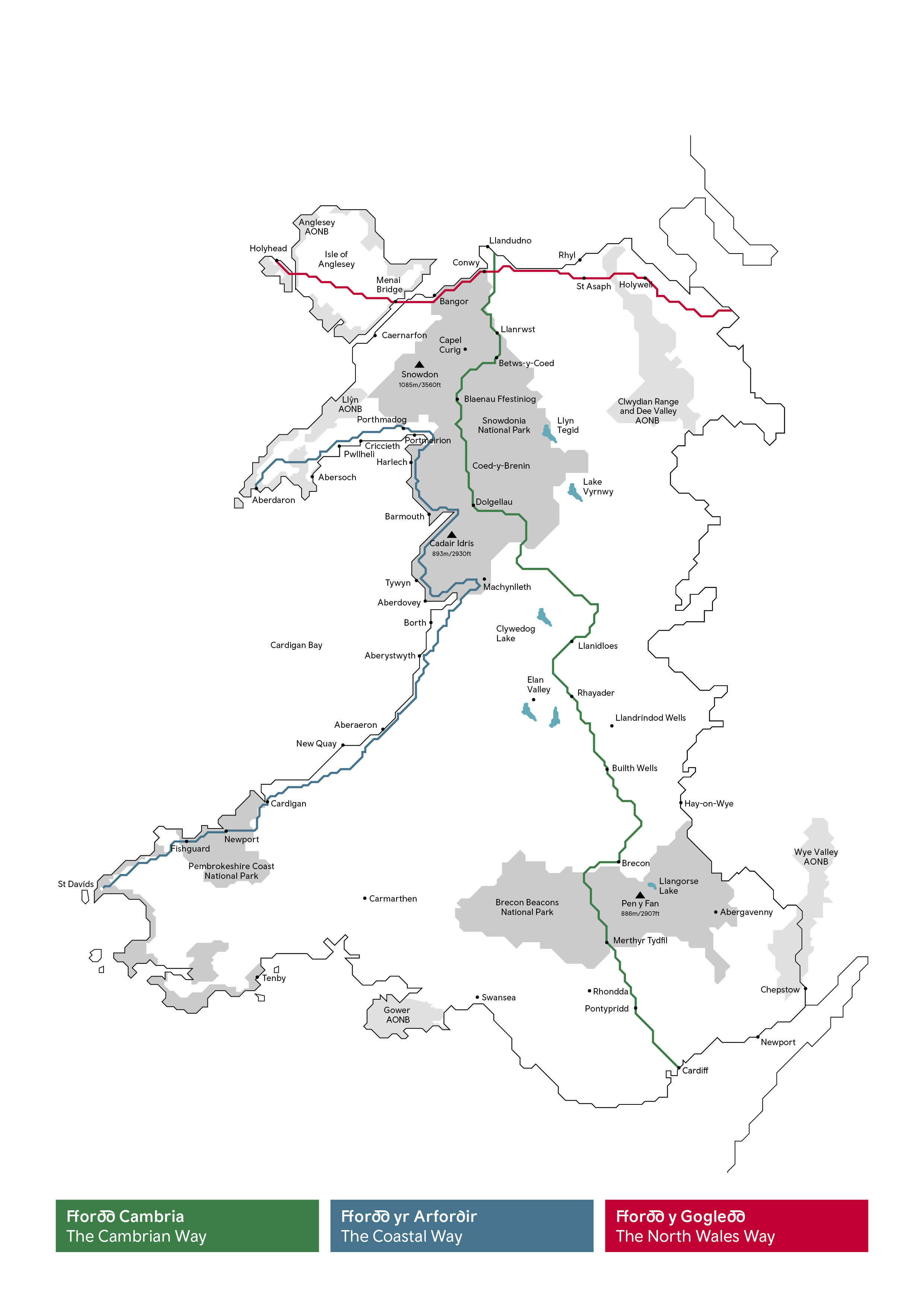 Map of the Wales Way
