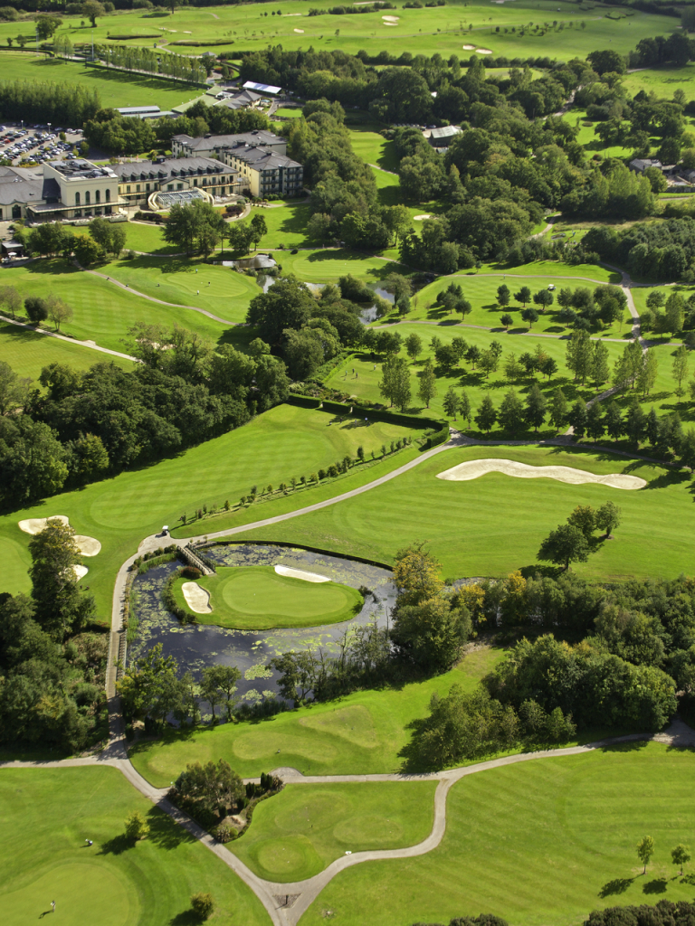 Aerial shot of the golf course at the Vale Resort.