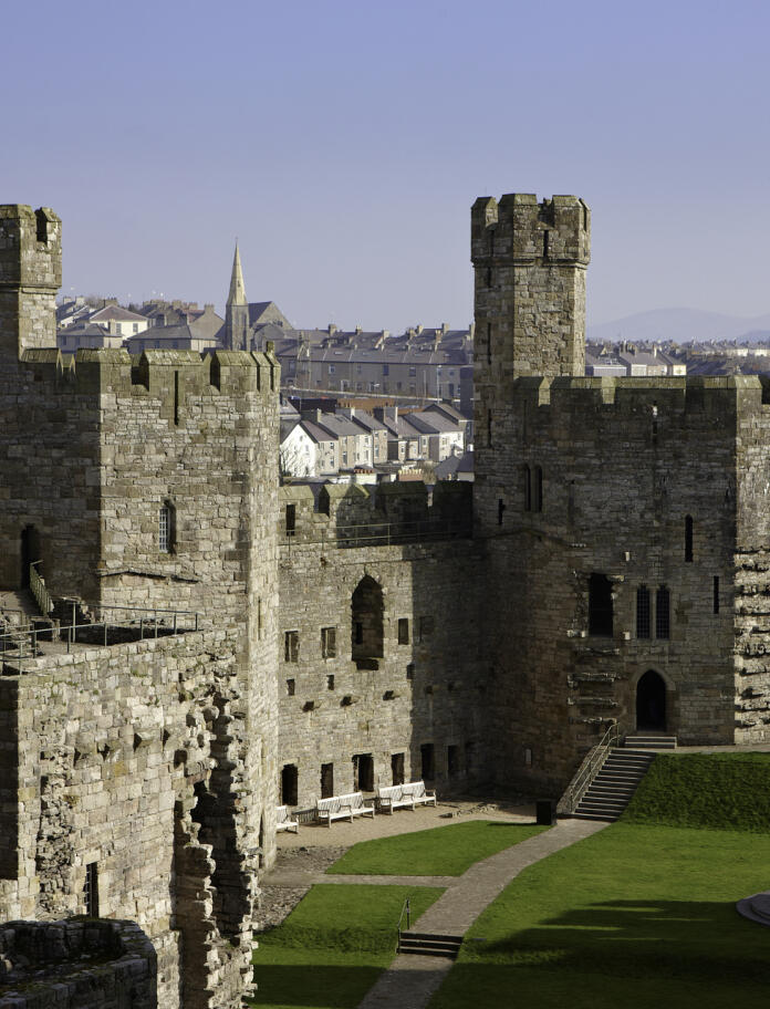 A view of the Inside of Caernarfon Castle from one of the towers.
