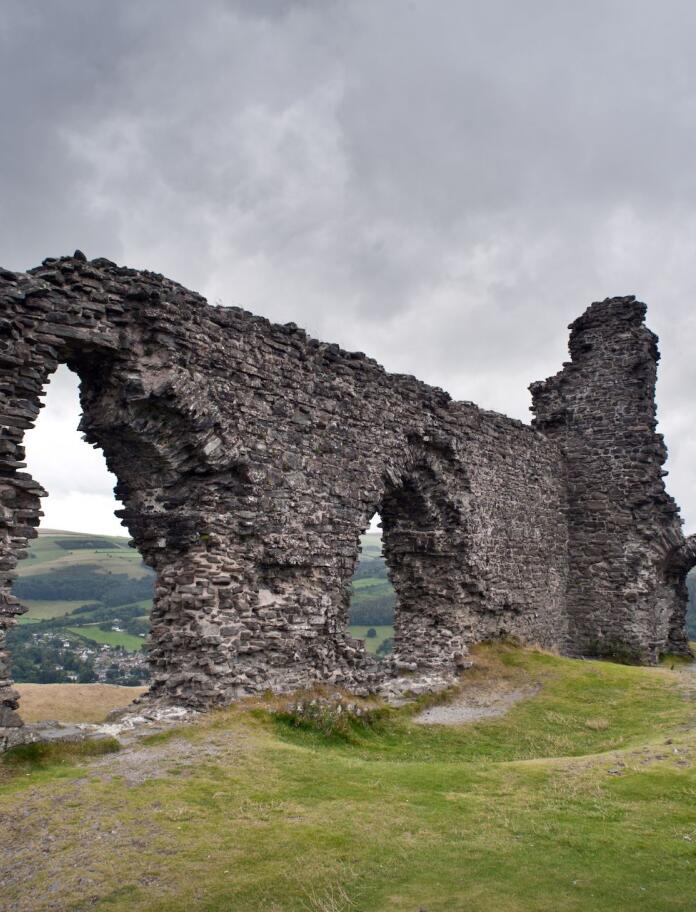 The stone ruins of Castell Dinas Bran.