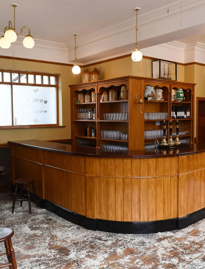 A bar in a hotel.
