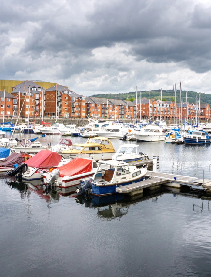 A marina filled with boats.