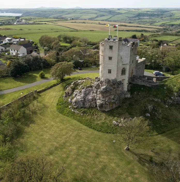View of the castle and surrounding countryside