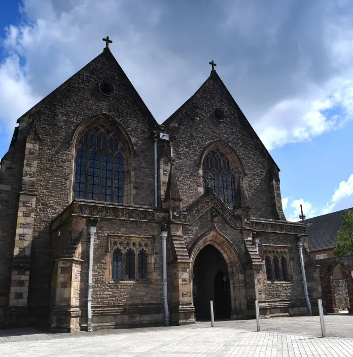 External view of a  church on a sunny day.
