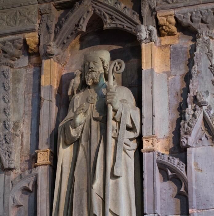 Statue of St David in a cathedral.