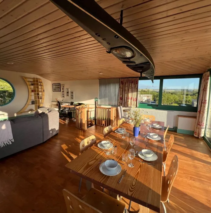 Inside the accommodation of an eco barn.