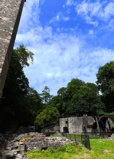 The industrial heritage of Aberdulais Tin Works.