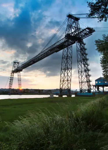 Transporter Bridge in the skyline.