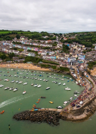 New Quay harbour from above.