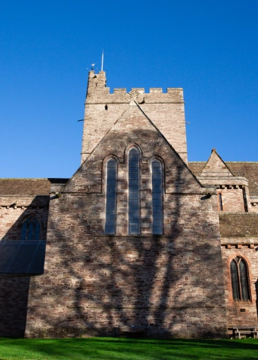 Exterior shot of a cathedral.