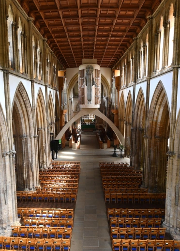 Inside a cathedral.
