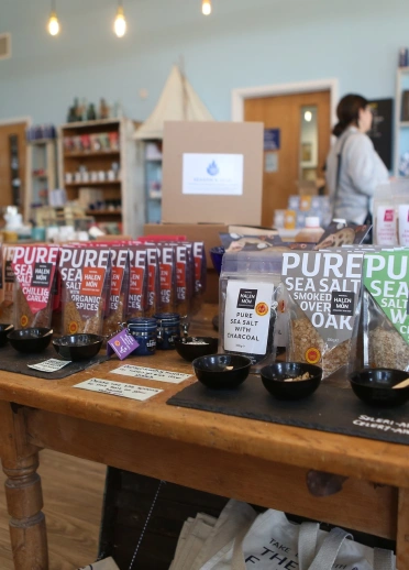 Gift shop filled with products containing Anglesey Sea Salt