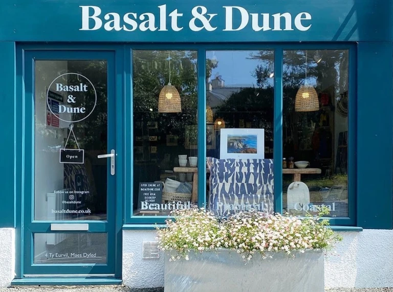 Boutique style shop-front with gifts in the window.