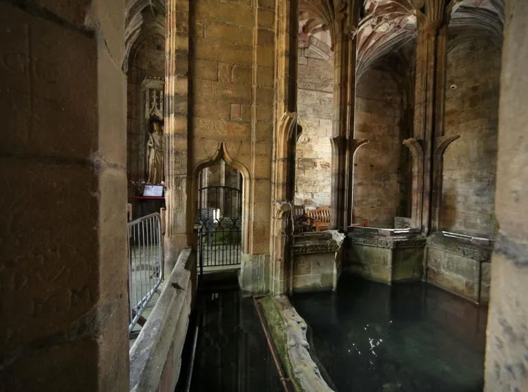 An interior shot of  St Winefride's Chapel and Well.