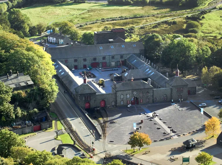 An aerial view of a slate museum.