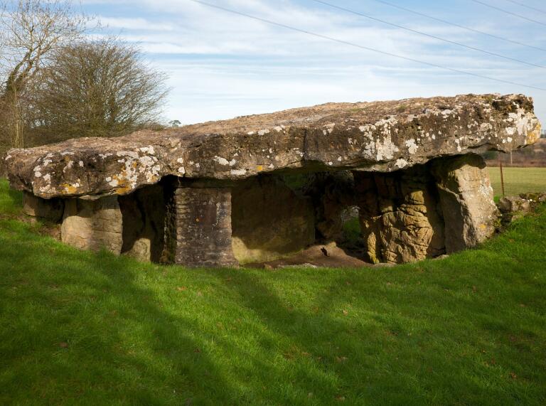 A Neolithic stone burial chamber.