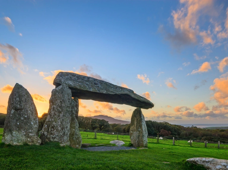 A Neolithic stone burial chamber.