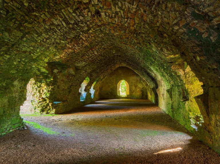 Inside a castle.
