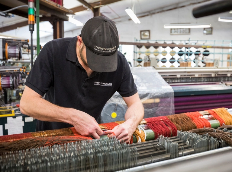 A weaver at work.