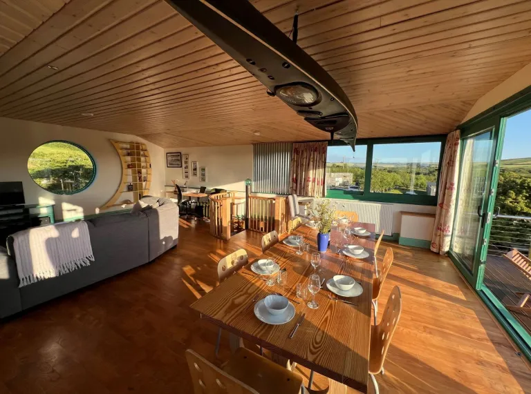 Inside the accommodation of an eco barn.