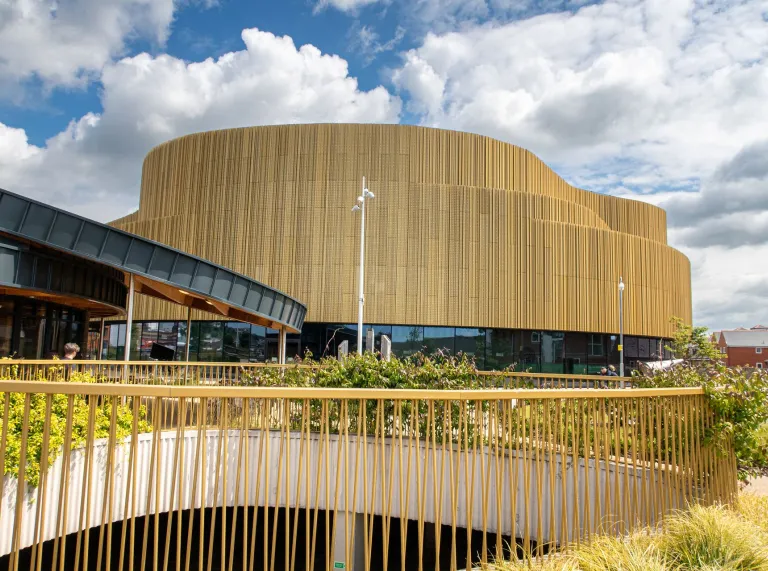 External shot of an entertainment venue.