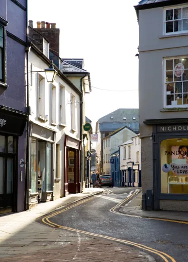A street view of Brecon town.