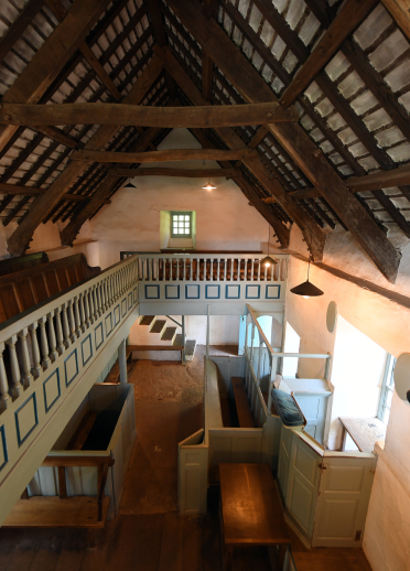 Interior of Pen-rhiw Unitarian Chapel.
