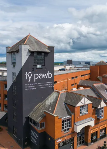 Aerial shot of a community arts centre.