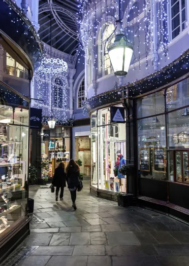 Morgan arcade at Christmas time.
