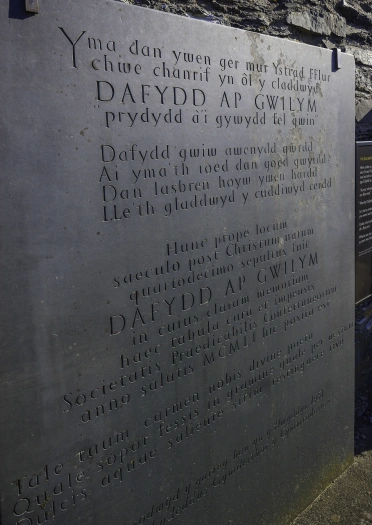 Dafydd ap Gwilym's gravestone.