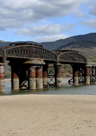 A bridge stretching over an estuary.