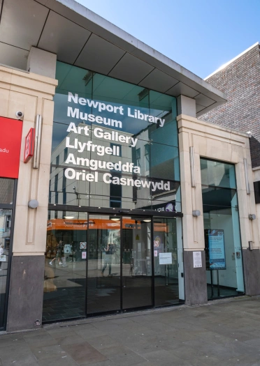 Entrance to a museum and art gallery in a city centre.