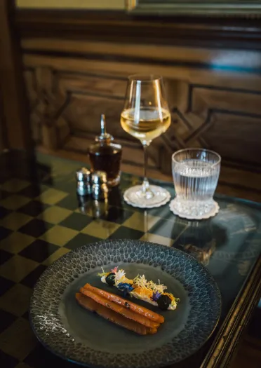 Food and drink at Henry Robertson restaurant at Pale Hall.
