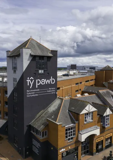 Aerial shot of an arts centre.