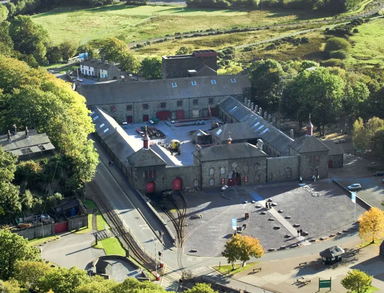 An aerial view of a slate museum.