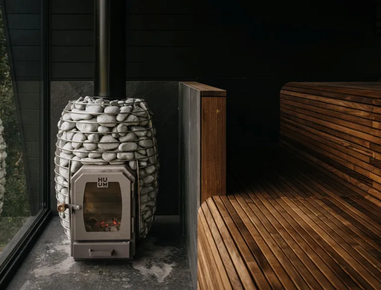 A wood-fired sauna