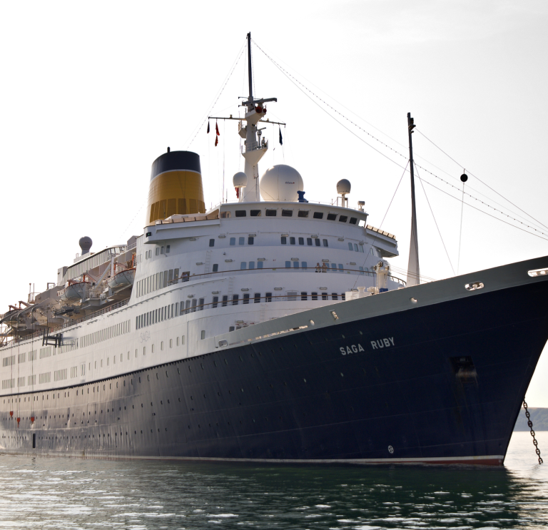 Cruise ship arriving at Milford Haven Dock