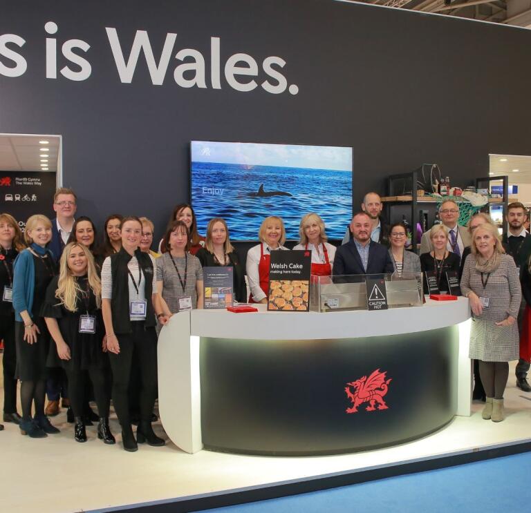 Group photo of Visit Wales and partners at World Travel Market (WTM) 2019.