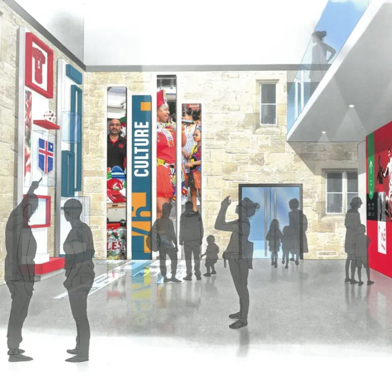 Artist impression of a new football museum.