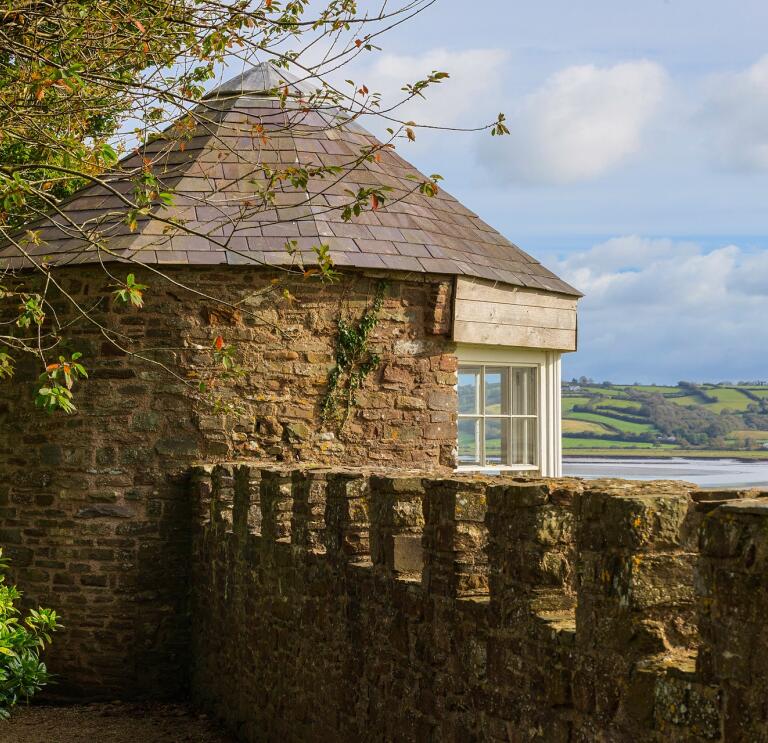 Views of the estuary from a castle wall.