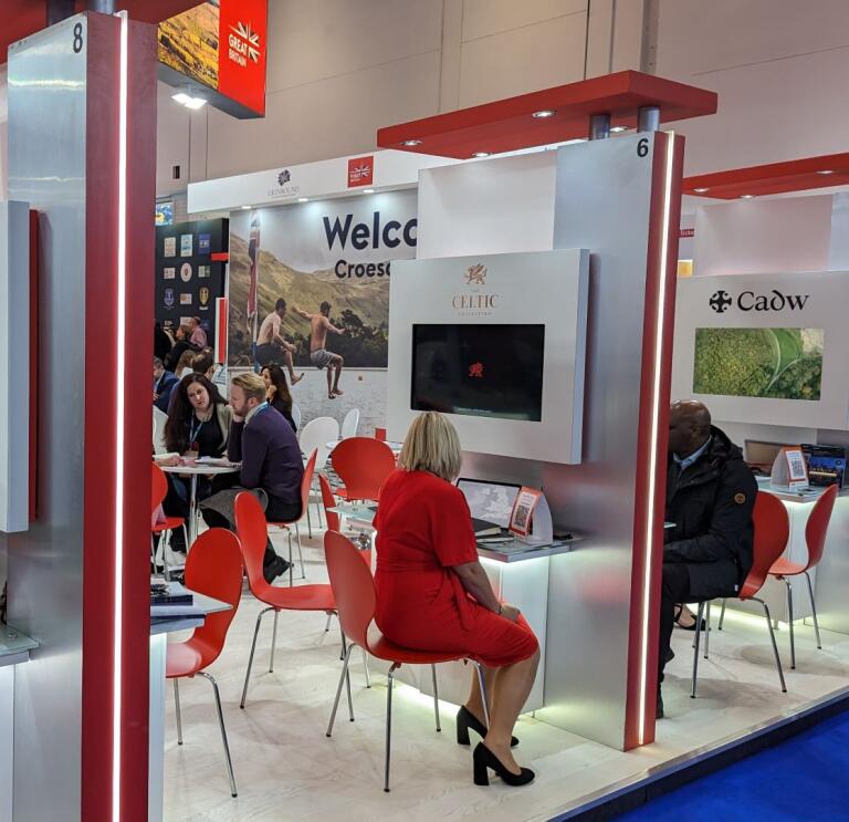 A stand at a travel trade fair.