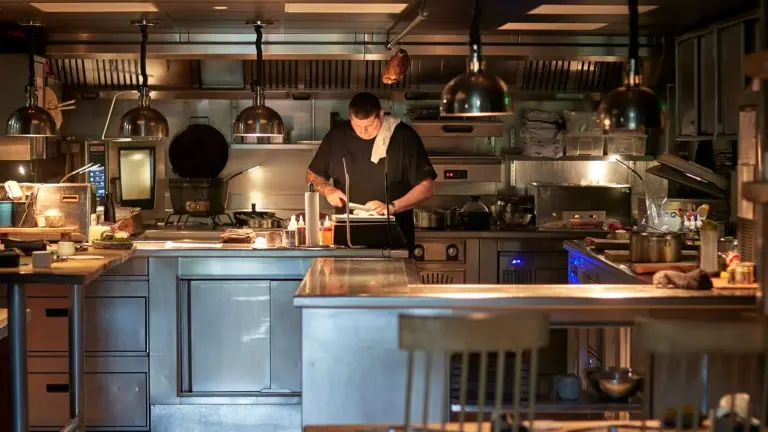 Chef cooking an Ynyshir restaurant.