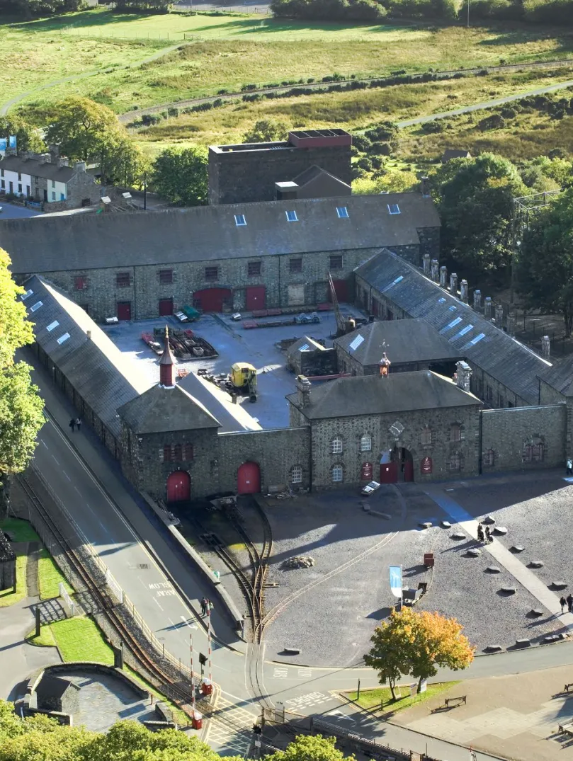 An aerial view of a slate museum.
