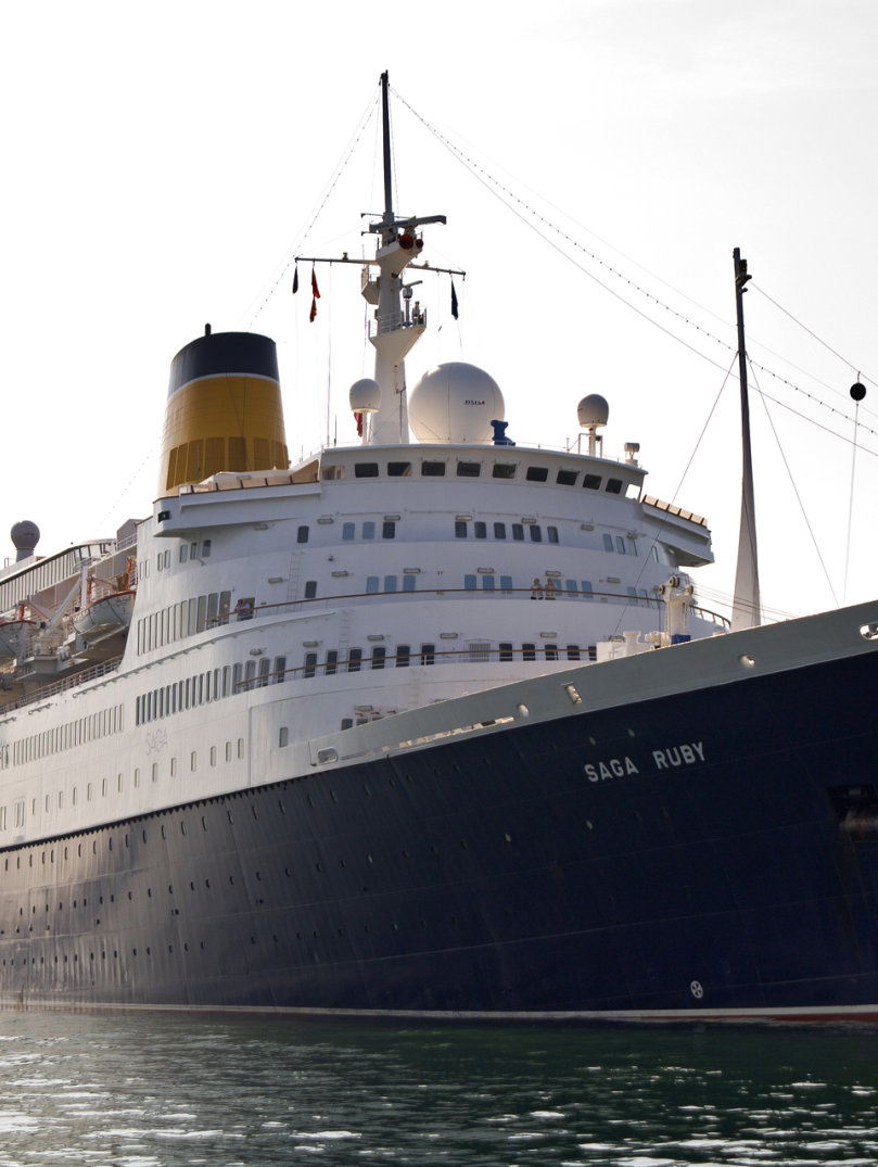 Cruise ship arriving at Milford Haven Dock