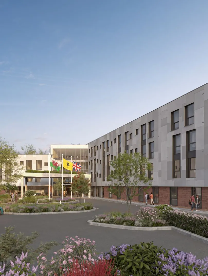 Artistic external impression of a new hotel.
