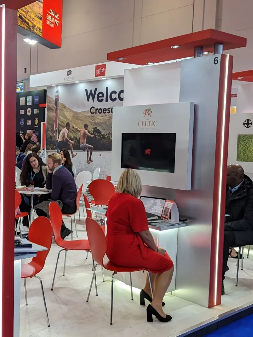 A stand at a travel trade fair.