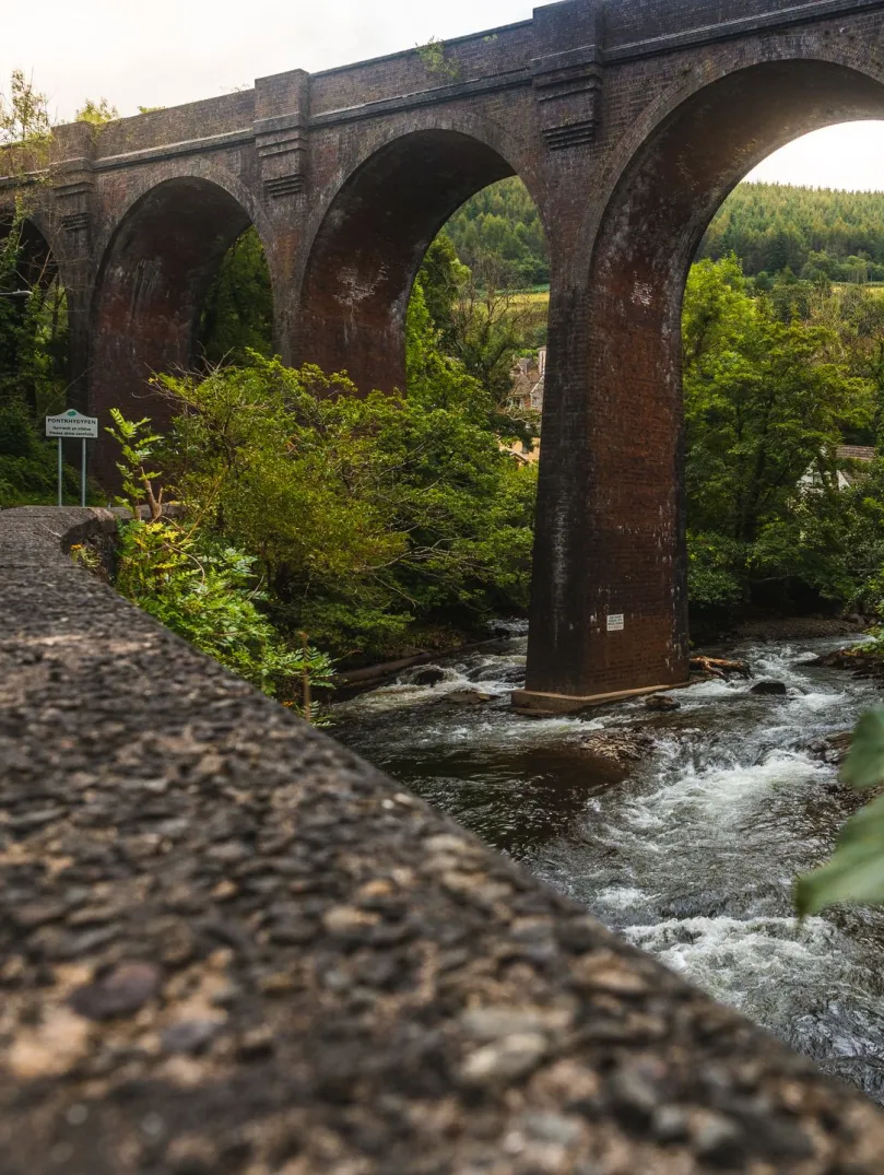 A viaduct over a river.