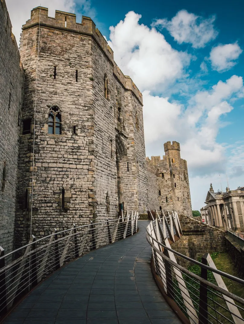 An accessible ramp leading to a castle.