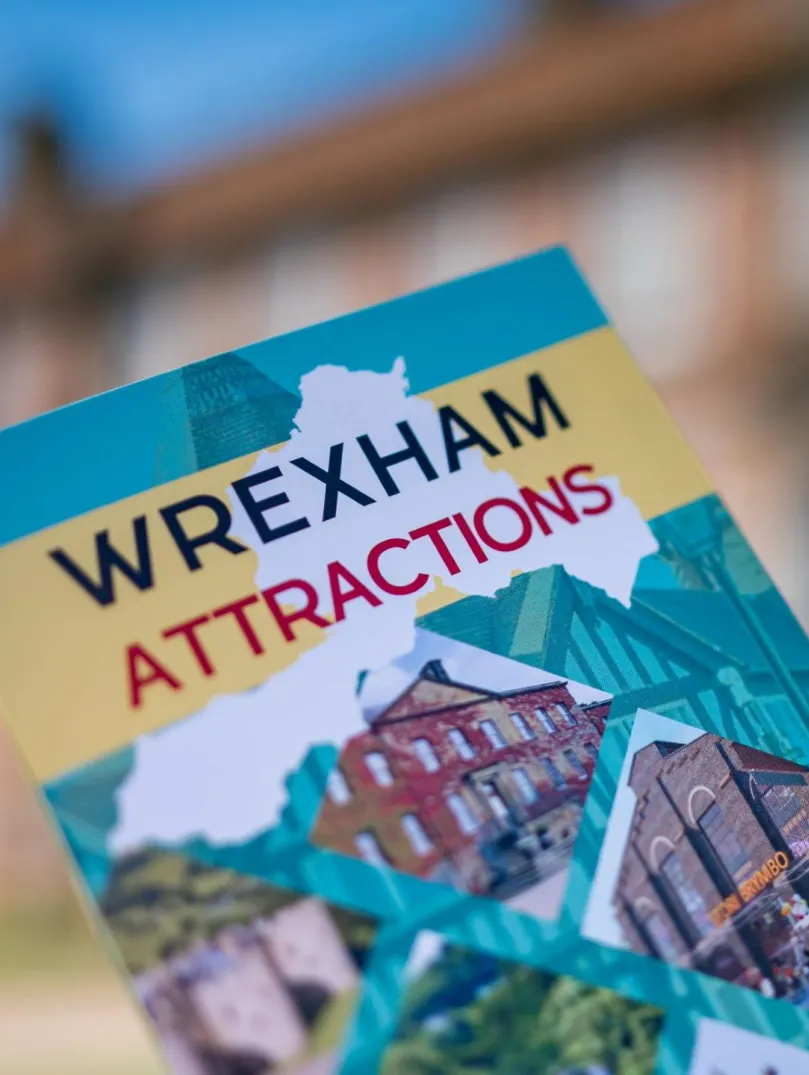 A leaflet highlighting Wrexham's attractions.