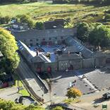 An aerial view of a slate museum.